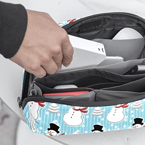 Carteira de bolsa de bolsa de viagem de caixa de transmissão de caixa de transmissão de caixa USB Acessório de bolso, Cartoon Snowman Christmas