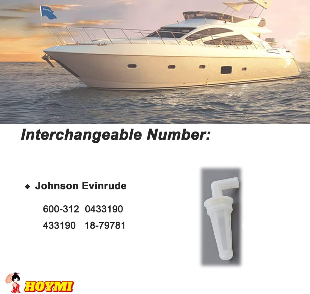 Filtro Hoymi para Johnson Evinrude Motor externo 90-175 HP Filtro de combustível em linha 600-312, 0433190, 433190 18-79781 OEM Peças