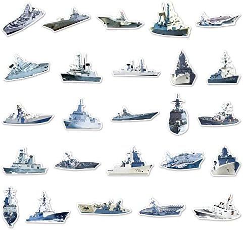 Pacote de adesivos de guerra de 50 adesivos de navio de guerra Decalques de navios de guerra para laptops hidrels hidráulicos