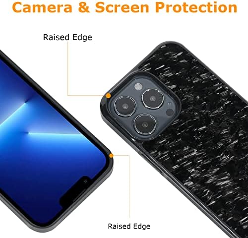 Molzar Grip Series iPhone 13 Pro Case com fibra de carbono forjada real, placa de metal embutida para montagem magnética, suportar