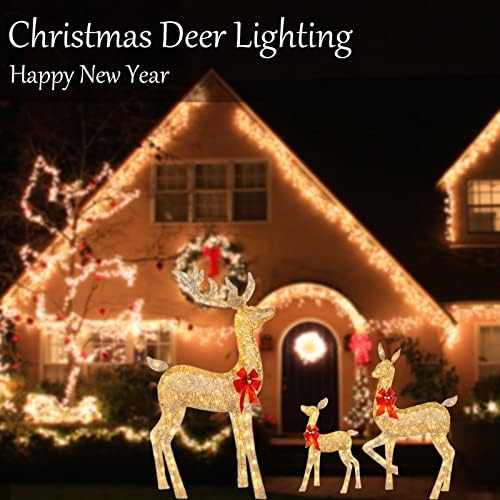 Recosões de Natal ao ar livre de cervos de Natal de Natal lideraram as renas de luz de Natal para o ar livre de 1998,