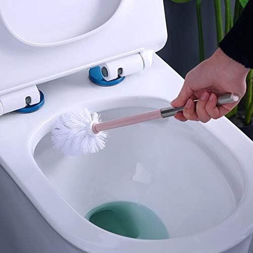 WSZJJ Passagem e kit de suporte de vaso sanitário, kit de escova de limpeza de vaso sanitário com cabeça de escova de silicone
