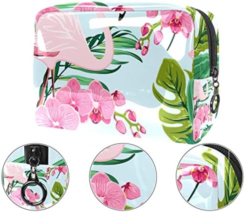 TBOUOBT Bolsa cosmética para mulheres, bolsas de maquiagem Bolsa de higiene pessoal espaçosa presente de viagem, flamingo phalaenopsis