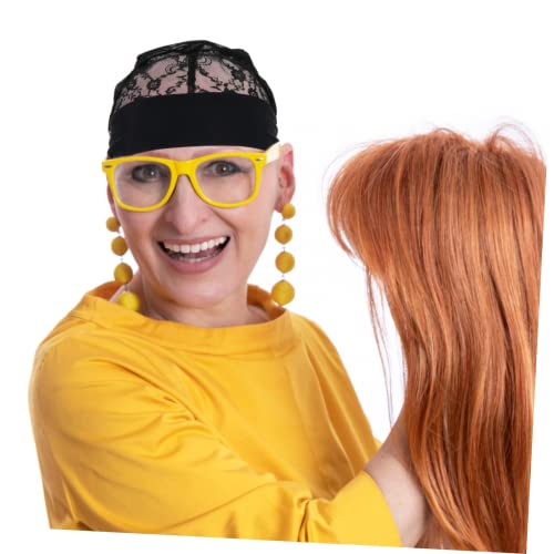 Hemoton 1pc Hairpiece Ribbon Hairnet Capas pretas Wigs Bandas de cabeça perucas para mulheres perucas de renda de nylon