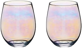 Barcraft arco-íris pearl e copos de copos iridescentes, 600 ml, 2 contagem, multicoloria