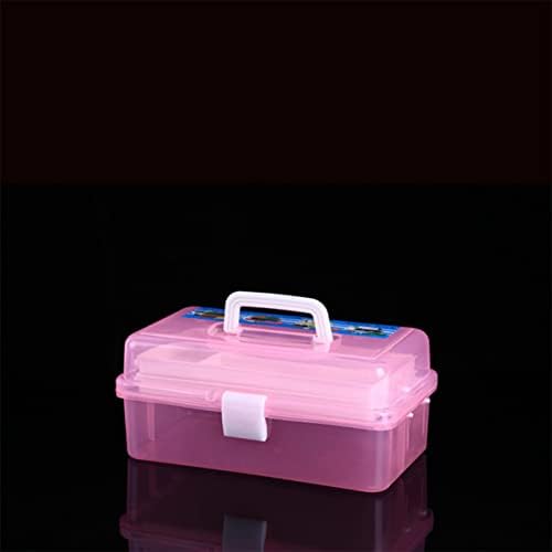 Alipis Box Manicures Clear Rosa Armazenamento Case de Armazenamento Ajuda Transparente Primeira Suprimento da UNIDADE PLÁSTICA