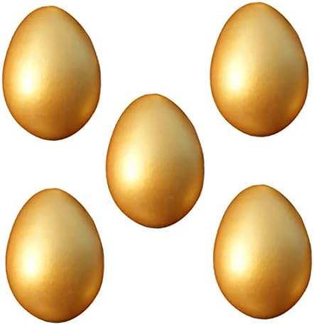 Ovos de Páscoa de madeira Pintura de ovo dourado pintura Diy ovo de páscoa Decoração de Páscoa Presente 5pcs decoração