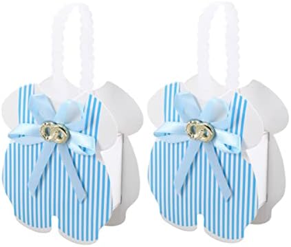 Abaodam 12pcs Baby Gary Gift Gift Saco de papel de chá de bebê em massa com maçaneta e fita gravata borbole