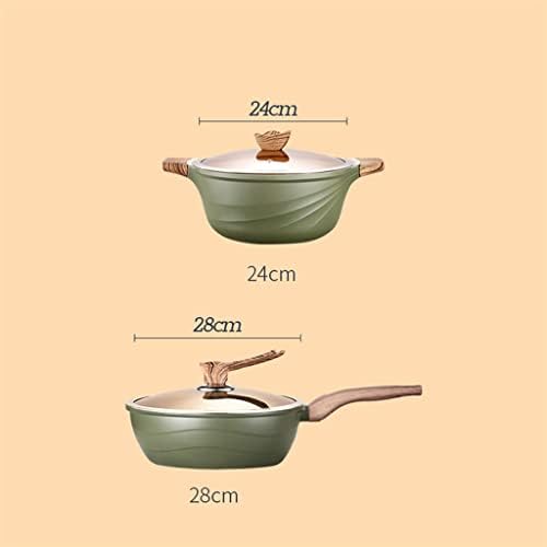 Feer 2 peças conjunto de utensílios de cozinha maifan stone antiaderente de sopa de panela frigideira home cozinha
