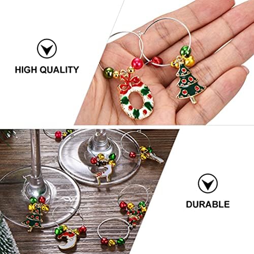 Holibanna 1 Set Wine Glass Charms Rings Christmas Com tema de vidro de vinho marca Vinho de vidro de vidro Tags de bebidas de