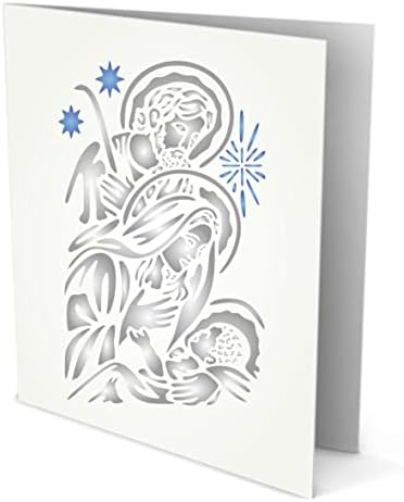 Sagrada Família Estêncil, 3 x 5 polegadas - Natividade Jesus Maria José José Católico Religioso Estêncil para pintura