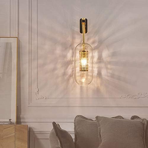 Hnxnr moda pós-moderna Luzes de parede de vidro lâmpada nórdica argola de parede led nórdica para banheiro quarto luminária casa