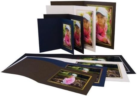 Kenro Slip na pasta de fotos 7x5 pacote vertical 10 marrom ouro pm020
