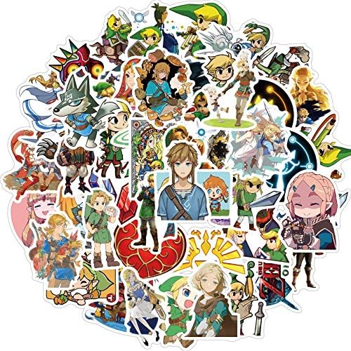 50pcs The Legend of Zelda Game Stickers, adesivo legal para laptop, favores de festa Zelda, adesivos à prova d'água de vinil