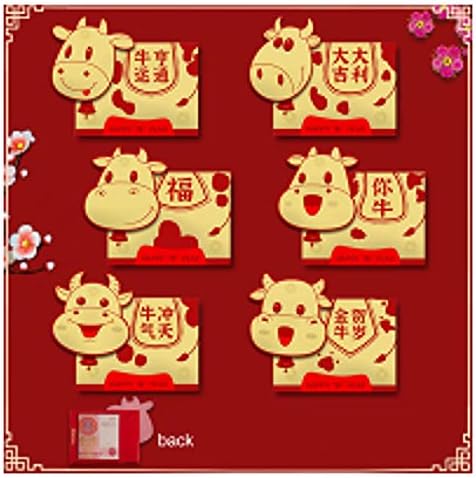 YF Shop 5/6pcs 2021 Ox Lucky Chinese Red Envelope