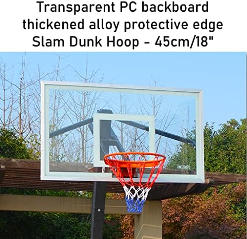 Aro de basquete de aço com rodas, sistema de basquete móvel para gol de basquete interno e externo, de 8 a 10 pés