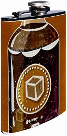 Frasco com funil, capa de couro falsa bebendo frascos para licor, bebida de desenho animado marrom adorável