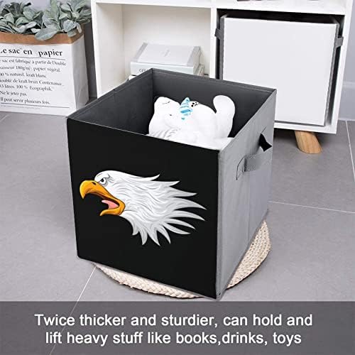 Mascote de cabeça de águia careca grande cubos caixas de armazenamento de caixa de armazenamento colapsível Caixa