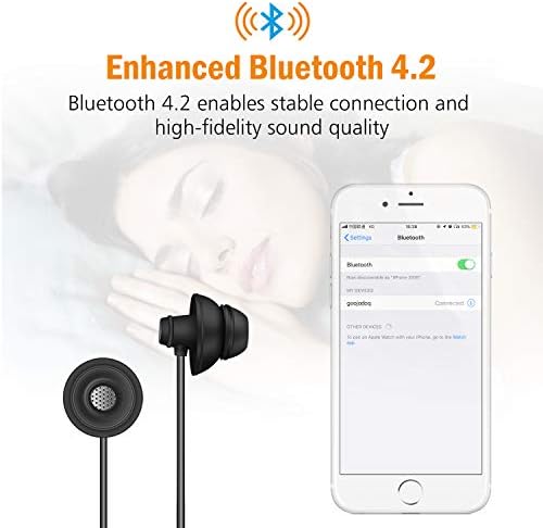 Fones de ouvido do sono bluetooth goojodoq bluetooth 4.2 fones de ouvido sem fio, de 18 horas, tempo de música, fones de ouvido
