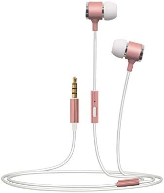 Fones de ouvido com fio de 3,5 mm, fones de ouvido com som HD com graves profundos, microfone embutido para chamadas livres de mãos