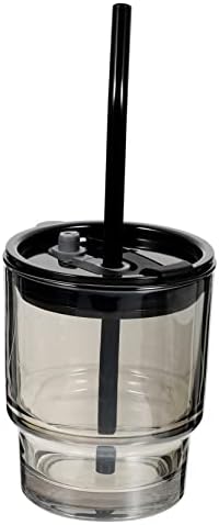 Besportble 3 conjuntos de café xícara de canecas de café de vidro transparente xícaras de vidro com garrafas de copo de tampa