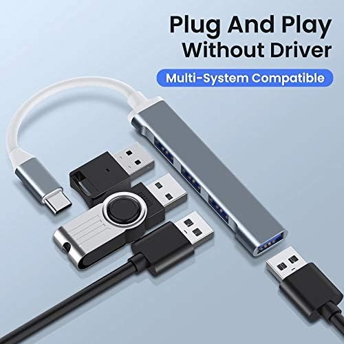 SXDS 4 em 1 Hub tipo C para USB 3.0 Hub Hub 5 Gbps Transmissor de velocidade rápida Adaptador USB tipo C