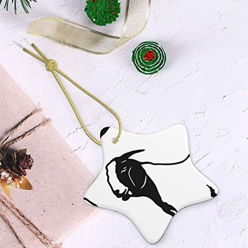 Boer Goat 2022 Christmas Ceramic Pinging para decorar a árvore de Natal