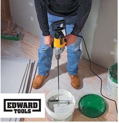 Edward Tools Mixer Paddle 27 ”para broca de 3/8” - Misturador de remo industrial para tinta, concreto, composto de drywall e mais