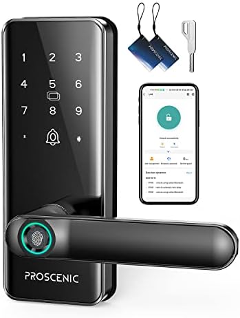 Lock Smart, trava de porta de entrada sem chave Proscênica com alça, fechaduras de porta de impressão digital suportam wifi & bluetooth,