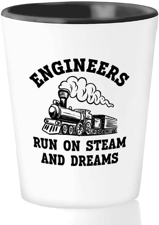 Engenheiro de trem de terreno Flairy Shot Glass 1.5oz - Engenheiros Run - Engenheiro de trem Railroad Engenheiro de