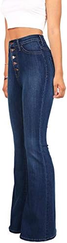 Calça feminina calça alta casual calça casual jeans sexy mulheres de pernas largas