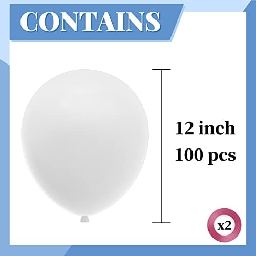 Joyypop balões brancos 100 PCs Balões de látex de festa branca de 12 polegadas Balões de látex de pérolas brancos para casamento