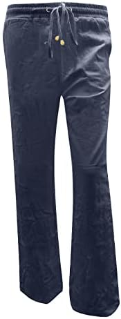 Calça feminina dsodan calça casual perna reta Solidize ascestas elásticas da cintura alta solta calças confortáveis ​​com bolsos