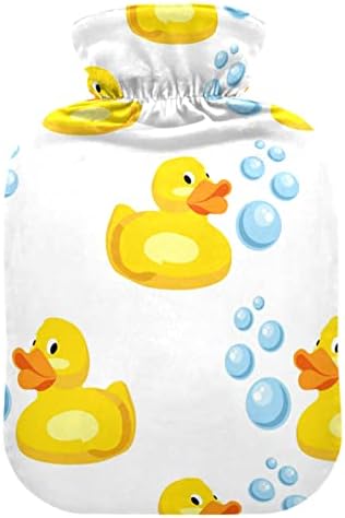 Garrafas de água quente com capa Saco de água quente de patos de borracha para alívio da dor, mulheres grávidas, cama de água quente