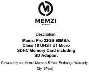 MEMZI PRO 32GB CLASS 10 90MB/S MICRO SDHC CARTÃO DE MEMÓRIA COM ADAPTADOR SD PARA SAMSUNG Câmeras de ação Gear 360