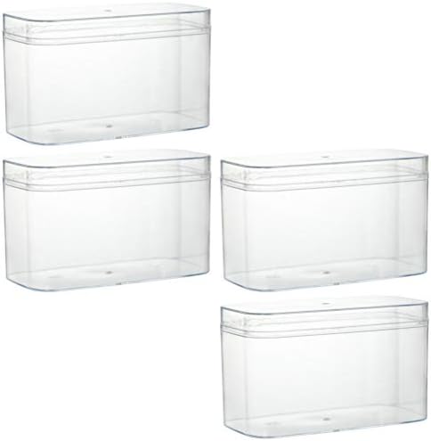 NUOBESTY CLARE Organizador Caixa 4pcs Portátil Small Recifres transparentes com tampas pequenos recipientes de armazenamento