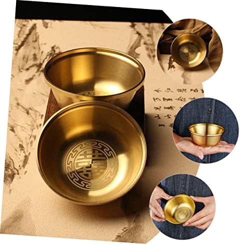 Zerodeko 2pcs incenso buda hall cálice de vinho usa xi oferta sagrada cálice de metal suprimentos de ouro para xícaras de adoração