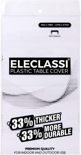 Toca de mesa de plástico descartável premium de 6 pacote de 6 pacote premium 54 x 108 pol. - Toalhas de mesa de plástico para