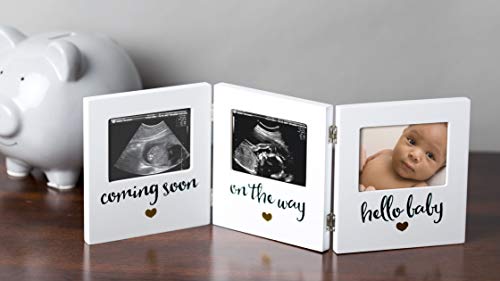Sonograma triplo de Pearhead Triple, moldura fotográfica, moldura de comprimido para ultrassom, decoração de berçário de bebê neutro