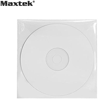 Maxtek 100 peças transparentes transparentes CD CD DVD DVD Porta de envelope, 100 mícrons de espessura.