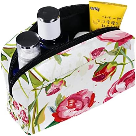 Bolsas de cosméticos para mulheres, bolsas de bolsas de maquiagem de maquiagem de maquiagem Bolsa de maquiagem, rosa rosa floral