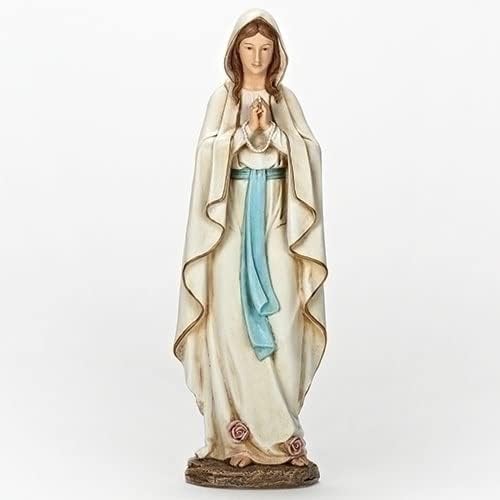 Roman Joseph's Studio Inc. Figura Nossa Senhora de Lourdes, para a coleção Renaissance de 14 , 13,5 H, resina e pedra,