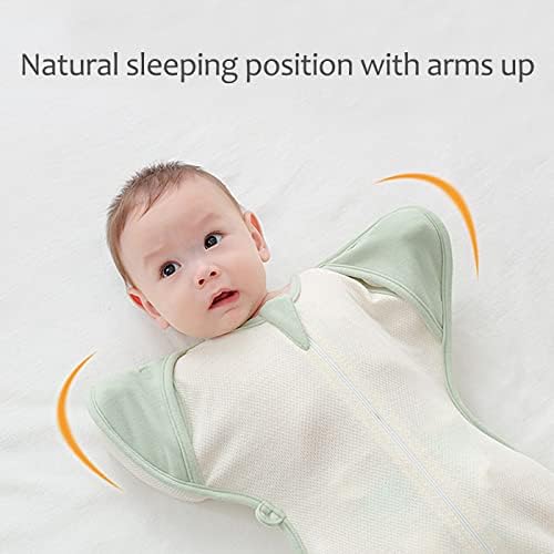 ZigJoy Baby Transition Swaddle Sack Arms Up Swadling Recém-nascido com zíper cobertor vestível 0,5 tog 0-3 meses
