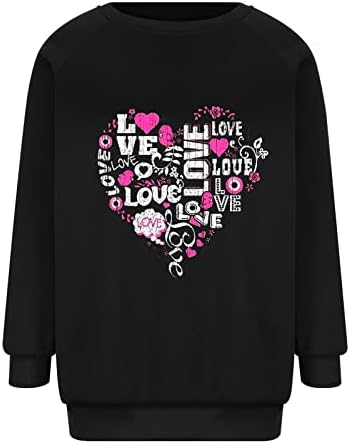 Love Heart Graphic Sweatshirt para mulheres camisetas de impressão de letras