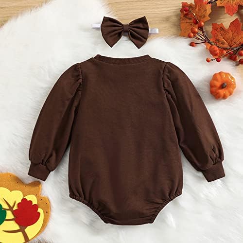 Roupas para meninas meninos Ação de Graças de manga longa estampas de desenhos animados Triângulo Bodyper Bodysuits Roupas