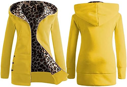 Minge capuz de grandes dimensões para mulheres elegantes de manga comprida acampando com capuz de leopardo de outono, ajuste grosso com capuz
