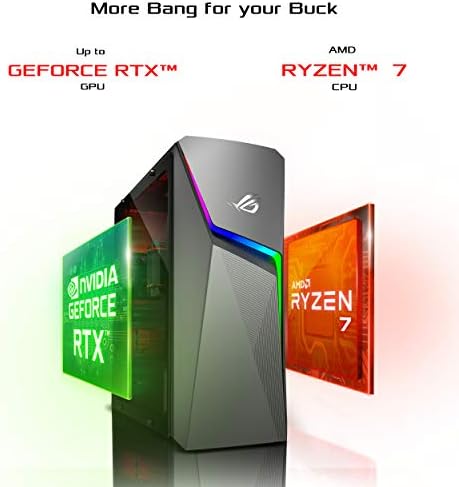 ASUS ROG STRIX GL10DH GAMING Desktop PC, AMD Ryzen 7 3700X, GeForce RTX 2070 Super, 16 GB DDR4 RAM, 512 GB SSD, Wi-Fi 5, Windows 10 Home, Gl10DH-MH772
