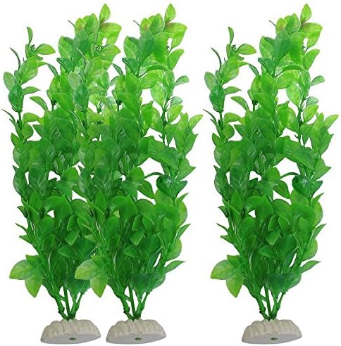 Altura de plástico peixe verde 10.6 “Artificial 3 plantas peça aquário Aquário Acessórios para aquário para colorir para