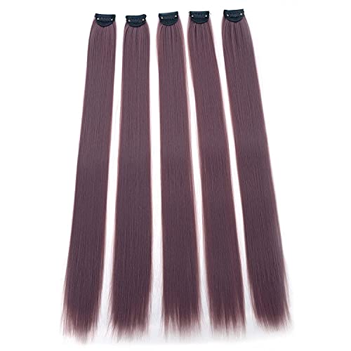 Clipe colorido em extensões de cabelo, extensões de cabelo longas retas dos destaques da festa no cabelo para mulheres garotas 22 polegadas