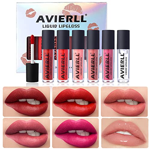 Averierll 3 Color Liquid Lip Light Conjunto de batom fosco Lip Gloss Longa Longa Veludo Limpo Lip líquido Lipstick Beauty Lip Makeup